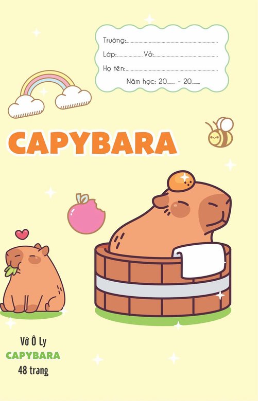 Bìa vở ô ly Capybara