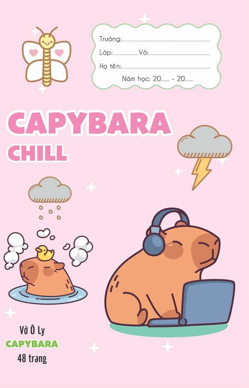 Bìa vở ô ly Capybara Chill