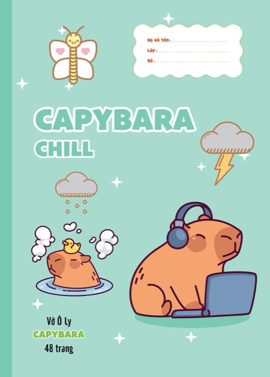 Bìa vở ô ly Capybara Chill